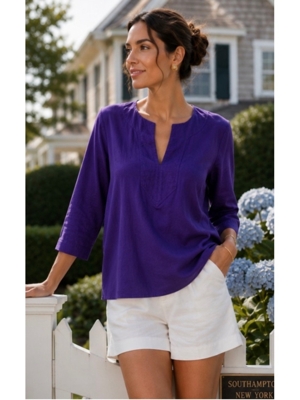 Lauren Ralph Lauren Tunic Top Size L Purple New